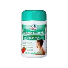  1X1 VITADAY MAGNÉZIUM+B6 250MG RÁGÓTABLETTA EPRES 45 DB vitamin és táplálékkiegészítő
