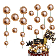  20 darabos műanyag dekorációs gömb – Arany party kellék