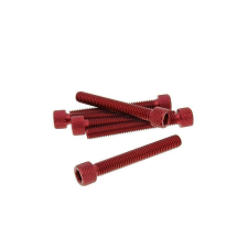 2273 Imbuszfejű eloxált alumínium csavar szett - 6db, M6x45, optikai tuning, piros egyéb motorkerékpár alkatrész