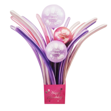 23 darabos lufi szett – Happy Birthday – Rose gold és lila party kellék
