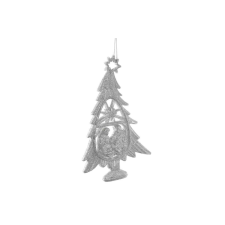  23b akasztós karácsonyfadísz Ezüst 16x10 cm karácsonyfadísz