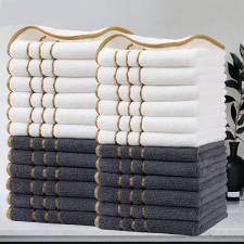  24 részes arany csíkos 35x35cm  törölköző szett fehér-szürke RB6623627-FSZ lakástextília