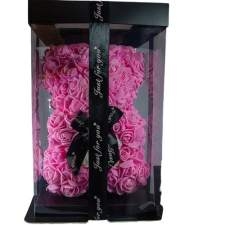  25 cm-es rózsaszín virág maci dobozban plüssfigura