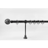  25 mm Ø Bursa függönykarnis szett, 1 soros, titán, nyitott tartóval (300 cm)