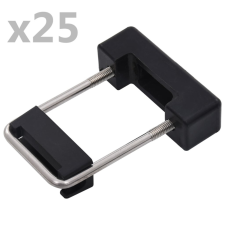  25 szett U-alakú műanyag kerítésoszlop-rögzítő bilincs 60x40 mm barkácsgép tartozék
