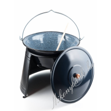  25literes zománcozott bogrács+40cm lángőr szett(4részes) konyhai eszköz