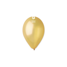  26 cm-es metál aranysárga gumi léggömb - 100 db / csomag party kellék