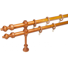 28 mm Ø Dupla cseresznye fa karnis szett (120 cm) karnis, függönyrúd