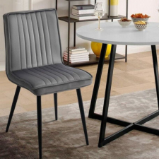  2 darab Bársony Étkezőszék, Kárpitozott, Szürke bútor