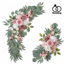  2 darab elegáns művirágos rózsakoszorú esküvői oltárhoz/táblához XJ1773814 dekoráció
