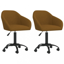  2 db barna bársony forgó étkezőszék bútor