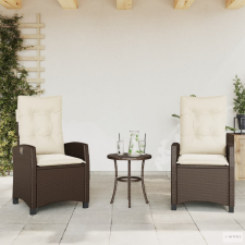  2 db barna polyrattan dönthető kerti szék párnákkal kerti bútor