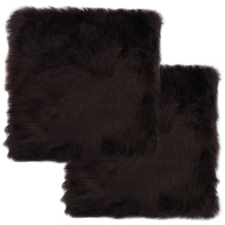  2 db barna valódi báránybőr székpárna 40 x 40 cm kerti bútor