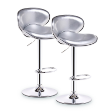  2 db bárszék háttámlával ezüst (SHELL-SILVER) bútor
