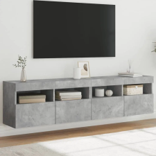  2 db betonszürke fali TV-szekrény LED-del 80x30x40 cm bútor
