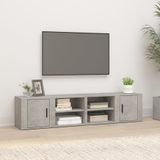  2 db betonszürke szerelt fa TV-szekrény 80x31,5x36 cm bútor