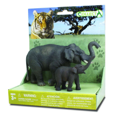2 db Collecta ázsiai elefánt figura kölykökkel játékfigura