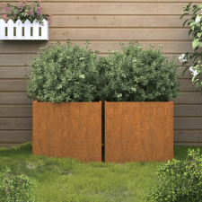 2 db corten acél növénytartó 42x40x39 cm kerti tárolás