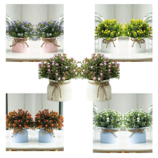  2 db cserepes művirág többféle színben BR30460 dekoráció