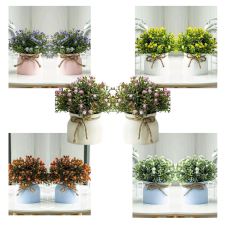  2 db cserepes művirág többféle színben BR30460 dekoráció