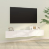  2 db fehér szerelt fa fali TV-szekrény 100 x 30 x 30 cm