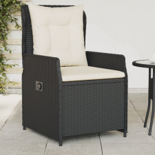 2 db fekete polyrattan dönthető kerti szék kerti bútor
