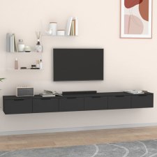 2 db fekete szerelt fa faliszekrény 102 x 30 x 20 cm bútor
