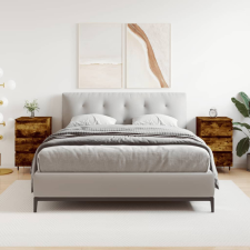  2 db füstös tölgy színű szerelt fa éjjeliszekrény 40x35x69 cm bútor