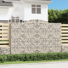  2 db íves horganyzott vas gabion kosár 300x50x200/220 cm kerti tárolás