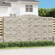  2 db íves horganyzott vas gabion kosár 400x30x220/240 cm kerti tárolás