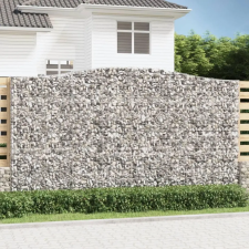 2 db íves horganyzott vas gabion kosár 400x50x220/240 cm kerti tárolás