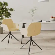  2 db krémszínű bársony forgó étkezőszék bútor