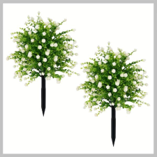  2 db leszúrható fehér művirág csokor 50 cm JW1514391 dekoráció