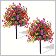  2 db leszúrható színes művirág csokor 56cm UJ1339442 dekoráció