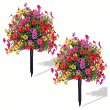  2 db leszúrható színes művirág csokor 56cm UJ1339442 dekoráció
