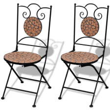 2 db mozaik bisztró kerti szék készlet terrakotta kerti bútor