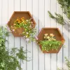  2 db rozsda színű corten acél fali növénytartó 46 x 10 x 40 cm