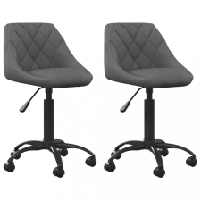  2 db sötétszürke bársony forgó étkezőszék bútor