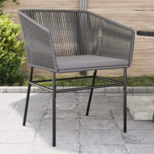 2 db szürke polyrattan kerti szék párnákkal kerti bútor