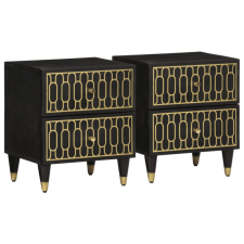  2 db tömör mangófa éjjeliszekrény 40 x 33 x 46 cm bútor