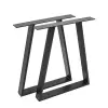  2 db Trapez skandináv stílusú asztallábas készlet, Széles profil, Elektrosztatikus festés, Prémium burkolatok, Black Metal H72x70x6 cm, PM47