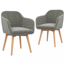  2 db világosszürke bársony étkezőszék bútor