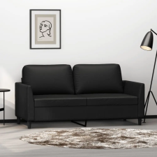  2 személyes fekete műbőr kanapé 140 cm bútor