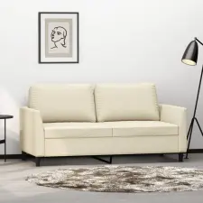  2 személyes krémszínű műbőr kanapé 140 cm bútor