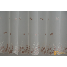  (2 szín) Fehér alapon cappuccino hímzésű fényáteresztő lakástextília
