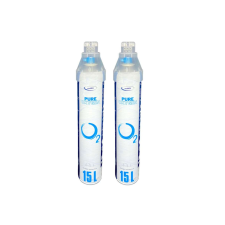  2db. kis méretű hordozható oxigén palack applikátorral (súly 200g) gyógyászati segédeszköz