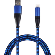 2go USB Lade-/Datenkabel Lightning  1m  Nylon blau PET-Verp. (795949) mobiltelefon kellék