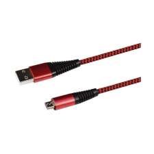 2go USB Lade-/Datenkabel USB-A - Micro-USB   1m Nylon  rot (795945) kábel és adapter