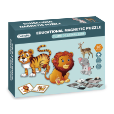  2IN1 mágneses puzzle - vadállatok, 86 db 32100217 puzzle, kirakós