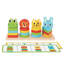 2Kids Toys Fa készségfejlesztő torony formák színek állatok készségfejlesztő